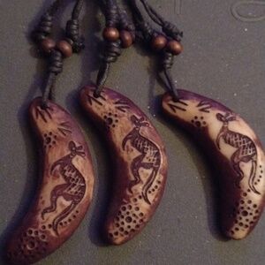 Handmade Kangaroo wooden necklaces